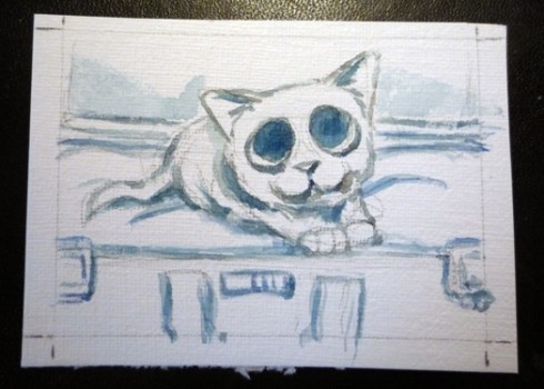 Painting an aceo Step 2