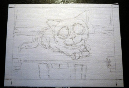Painting an aceo Step 1