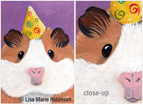 ACEO Party Guinea Pig © Lisa Marie Robinson