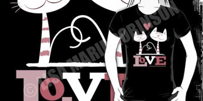 Cats In Love tshirt at Redbubble