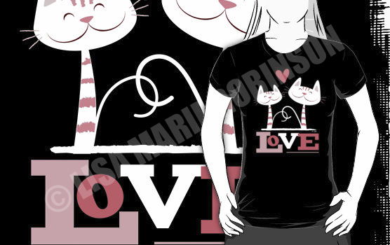 Buy Cats In Love tshirt at Redbubble