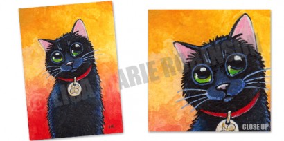 Clover: Lucky Black Cat ACEO Art