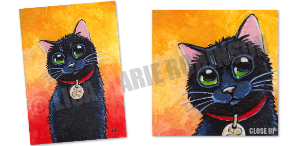 Clover: Lucky Black Cat ACEO Art