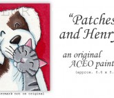 Original Cat ACEO - Patches and Henry - © Lisa Marie Robinson