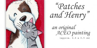 Original Cat ACEO - Patches and Henry - © Lisa Marie Robinson
