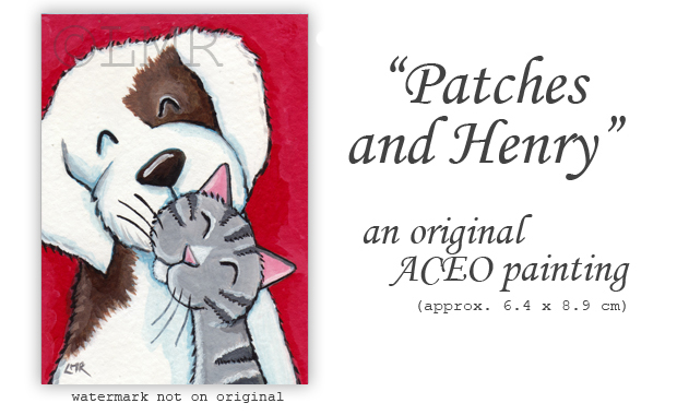 Original Cat ACEO - Patches and Henry - © Lisa Marie Robinson