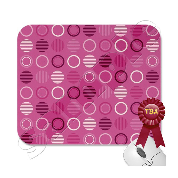 TBA Winner - Pink & White Retro Circles Mousepad