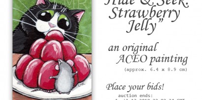 Original Cat ACEO: Hide and Seek © Lisa Marie Robinson