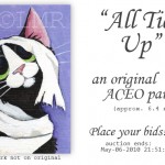 Original Cat ACEO - All Tied Up © Lisa Marie Robinson