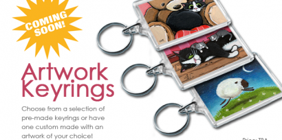 Coming Soon: Keyrings featuring artwork by Lisa Marie Robinson