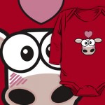 Love Struck Cow Baby One-Piece © Lisa Marie Robinson