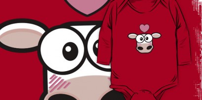 Love Struck Cow Baby One-Piece © Lisa Marie Robinson