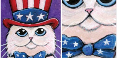 ACEO-USA-Patriotic-Persian-Cat © Lisa Marie Robinson