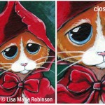 Cat ACEO Little Red Riding Hood &copy; Lisa Marie Robinson