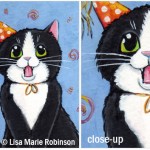Cat ACEO Its My Birthday © Lisa Marie Robinson