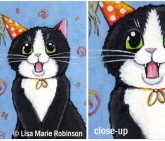 Cat ACEO Its My Birthday © Lisa Marie Robinson