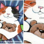 Calico Cat ACEO: One Eye Open © Lisa Marie Robinson