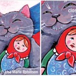 Cat ACEO Russian Blue and Babushka © Lisa Marie Robinson
