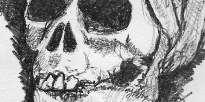 Skeleton Mummy Pencil Sketch © Lisa Marie Robinson