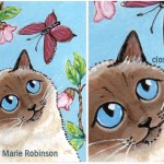 Cat ACEO Charlotte and Butterfly &copy; Lisa Marie Robinson