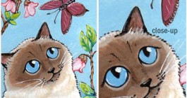 Cat ACEO Charlotte and Butterfly &copy; Lisa Marie Robinson