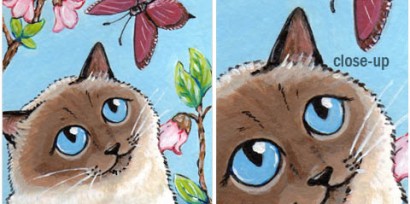 Cat ACEO Charlotte and Butterfly &copy; Lisa Marie Robinson