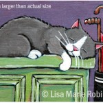 Cat ACEO Chloe on the sideboard &copy; Lisa Marie Robinson
