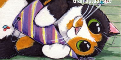 Calico Cat ACEO The Party is Over &copy; Lisa Marie Robinson
