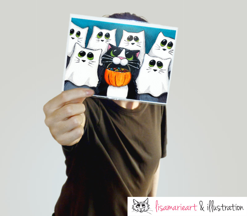 Happy Customer - Cat Halloween Greeting Card
