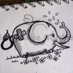 Sharpie Pen Elephant Doodle
