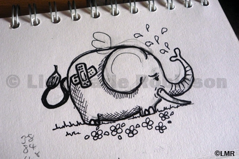 Sharpie Pen Elephant Doodle
