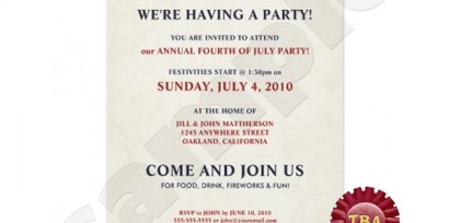 TBA Winner - July 4th Party Invitations