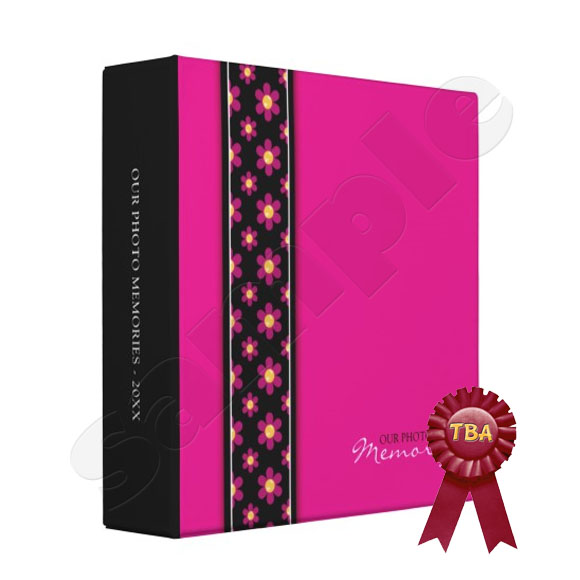 TBA Winner - Pink & Black Floral Stripe Photo Binder