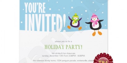 Penguin Holiday Party Invitation
