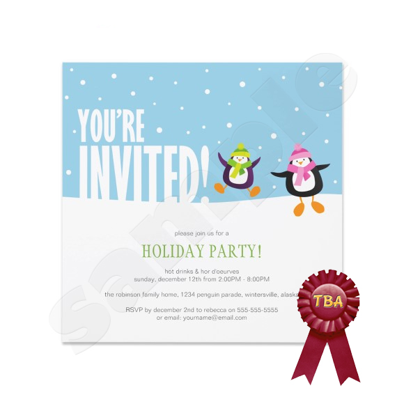 Penguin Holiday Party Invitation
