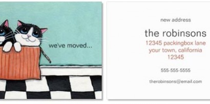 Cat Themed Moving Home Announcement