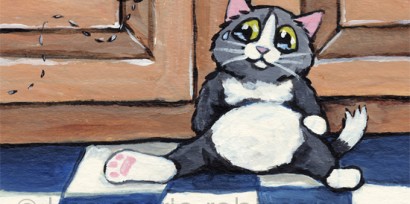 ACEO - The Cat that was Scared of a Fly