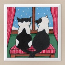 Winter Love Cat Art Magnet