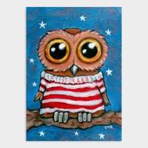ACEO - Stars and Stripes Owl