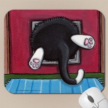 Bit of a Squeeze Cat Art Mousepad