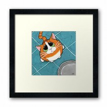 Oliver Framed Cat Art Print