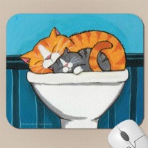 Ginger and Smokey Cat Art Mousepad