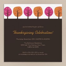 Retro Fall Trees Thanksgiving Invitation