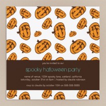 Spooky Pumpkin Pattern Halloween Party Invitation