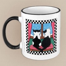 Winter Love Cat Art Mug