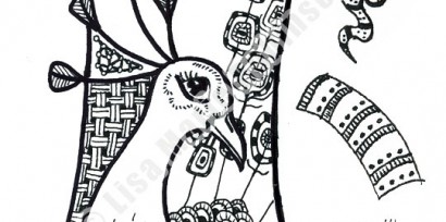 Zendoodles: Peacock and fills by Lisa Marie Robinson