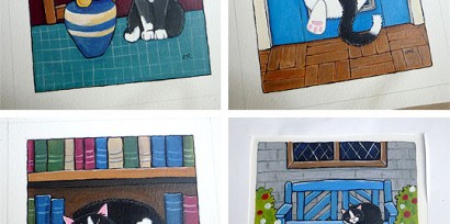 Whitby Galleries cat paintings October 2011 &copy; Lisa Marie Robinson