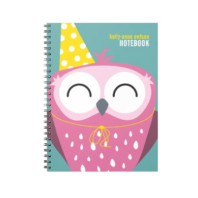 Today's Best - Pink Party Owl Notebook