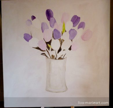 Tulips in a Glass Vase 1 Tulips in a Glass Vase Step by Step 1