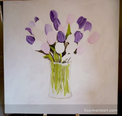 Tulips in a Glass Vase 2 Tulips in a Glass Vase Step by Step 2